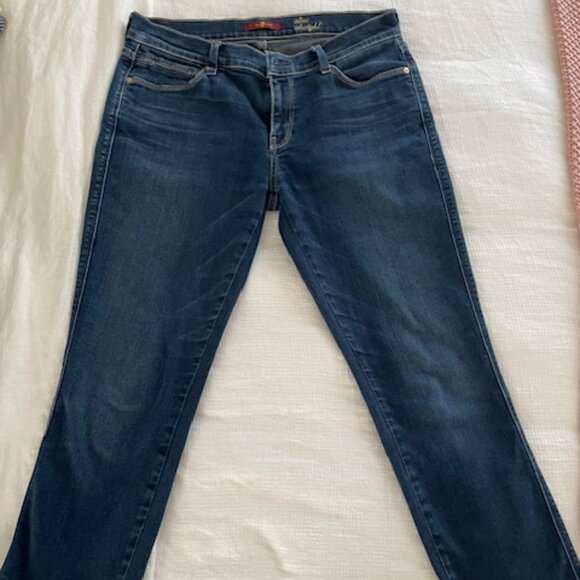 7 for All Mankind Slim Straight Capri Jeans - Picture 1 of 4